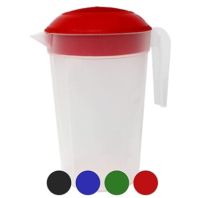 Tribello LARGE 1.3 Gallon Water Pitcher, Plastic Juice Pitcher With Lid -  Dishwasher Safe, BPA Free, Colors May Vary (1.3 Gallon)