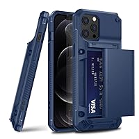 for Slide Card Slot Case for iPhone 14 13 12 Pro Max 11 Pro XS Max XR SE 6 6S 7 8 Plus Wallet Shockproof Cover,Blue Phone Case,for iPhone 6 6S