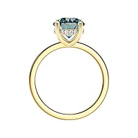 Diamond Wish IGI Certified 1 to 1 1/2 Carat Fancy Intense Blue Lab Grown Diamond Hidden Ribbon Halo Engagement Ring for Women in 14k Gold (I-J, VS-SI, cttw) Anniversary Promise Ring Size 4 to 9