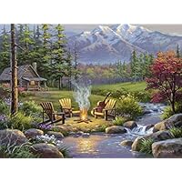 Ravensburger 82093 Great Outdoors Puzzle Series: Riverside Livingroom | 300 PC Puzzles for Adults – Every Piece is Unique, Softclick Technology Means Pieces Fit Together, Green