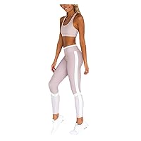 Women Workout Sets Contrast High Waisted Yoga Leggings with Stretch Sports Bra Gym Set