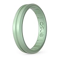 Enso Rings Thin Legends Contour Silicone Ring – Stackable Multi Color Unisex Wedding Engagement Band – Thin Minimalist Band – 4.3mm Wide, 1.75mm Thick