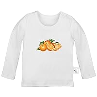 Fruit Orange Cute Novelty T Shirt, Infant Baby T-Shirts, Newborn Long Sleeves Graphic Tee Tops