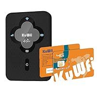 KuWFi Portable WiFi Hotspot and 2GB Prepaid 4G LTE SIM Card