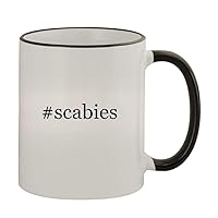 #scabies - 11oz Colored Handle and Rim Coffee Mug, Black