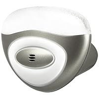 GE Enbrighten Mini LED Night Light, Dusk-to-Dawn, Plug-in, Ideal for Bedroom, Bathroom, Nursery, Kitchen, Silver, 10970