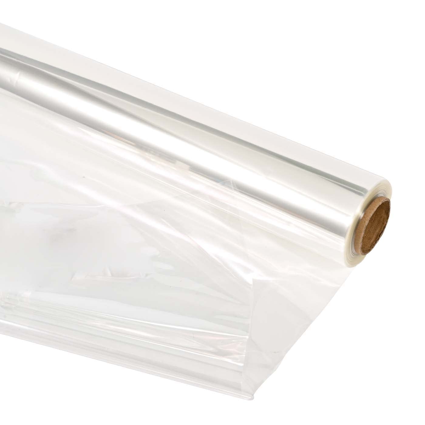 WICKELN Cellophane Wrap For Gift Baskets 100ft (L) X 31.5 Inches (W) Folded To 16 Inches For Easy Storage, 3 Mil Thick Sheer And Clear Cellophane Wrap Roll Perfect For Easter Basket Wrap,Craft,Flower