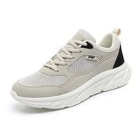 GSLMOLN Men's Casual Sneakers, Breathable Lace-up Lightweight Non-Slip Sneakers with Fabric Uppers for Outdoor Walking Running Shoes