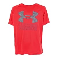 Under Armour Boys' Tech Big Logo Short Sleeve T Shirt, (814) Red Solstice / / Downpour Gray, Youth X-Small