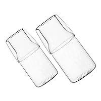 Garneck 2 Sets Glass Water Pitcher Glass Water Bottle Glass Cups Water Kettle Nightstand Water Drinking Pitcher Bedside Carafes with Cup Transparent Bedside Carafe Desktop Water Carafe