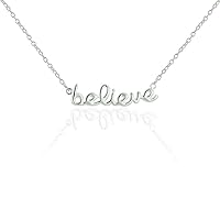 Tang & Song .925 Sterling Silver Jewelry Plain Love/Believe/XOXO Pendant Necklace