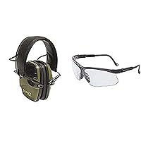 Howard Leight by Honeywell Classic Green Impact Sport Sound Amplification Electronic Earmuff with Clear Lens Safety Eyewear