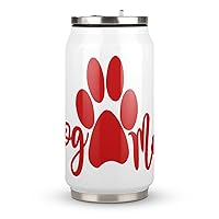 Dog Mom Coke Cans Cup Stainless Water Bottle Insulated Water Tumbler with Lid and Straw