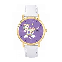 Unicorn Rainbow Watch Ladies 38mm Case 3atm Water Resistant Custom Designed Quartz Movement Luxury Fashionable