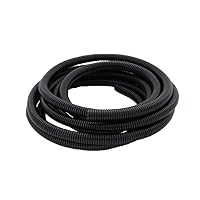 Othmro 0.39inch ID 3.28ft Electrical Conduits Non-Split Wire Loom Tubing Corrugated Tubes Flexible Polyethylene Hose Covers for Home Outdoor Automotive Marine Wire Harness Wrap Cover Sleeve Black