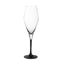 Villeroy & Boch Manufacture Rock Set of 4 Elegant Crystal Glass Champagne Flutes Dishwasher Safe Black