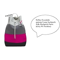 gummy Large backpack Jelly Backpack Purse (Grey W/ Fuchisa)