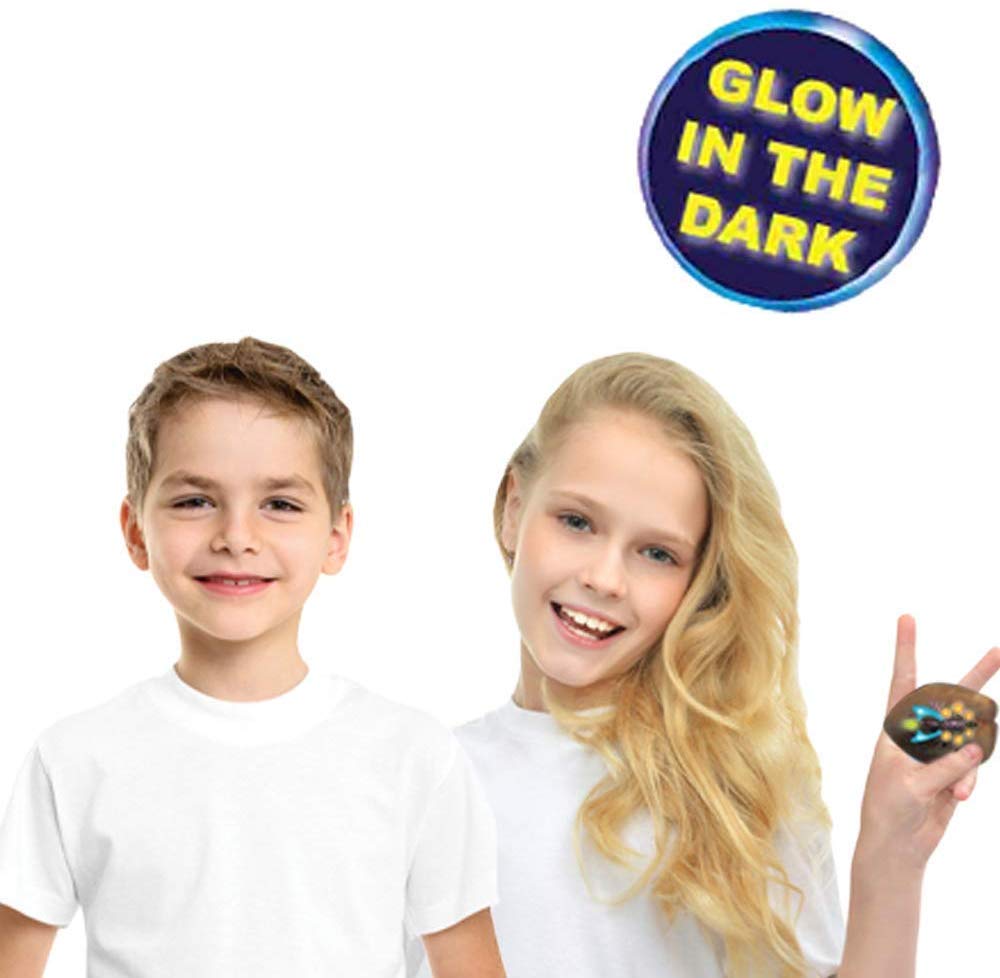 AMAV Toys Glow in The Dark Rock Painting Kit- All Supplies Included - Non-Toxic Acrylic Paint- Craft & Spread Positivity Around Your Community- Perfect Screen-Free & Group Activity for Kids Aged 6+