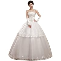 Sweetheart Ball Gown Cascading Ruffles Wedding Dress