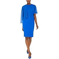 Calvin Klein Womens Chiffon Popover Sheath Dress, Blue, 0P