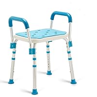 Health Line Massage Products Shower Chair Bath Seat for Seniors, Shower Stool with Removable Arms for Handicap, Disabled & Elderly - Adjustable Shower Bench for Tubs (FSA or HSA Eligible)
