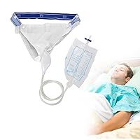 Urine Collector with 2 Urine Catheter Bags 1000ml/2000ml, Washable Breathable Man Type Silicone Adults Urinal 3 Type Optional for Man Woman Elderly (Men Type)