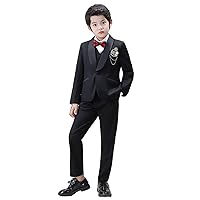 Boys' Three Pieces Suit Shawl Lapel One Button for Wedding Dinner Set