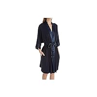 PJ Harlow Womens Shala-rib Knit Camono Robe With Satin Belt and Trim