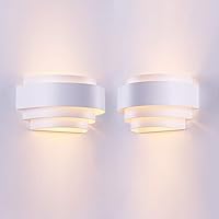 LightInTheBox Modern Wall Sconce Set of 2 Indoor Wall Light Fixture Half Moon Metal Wall Lamp White for Stair Hallway Home Theatre Bedroom (2PCS)