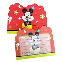 20pcs Mickey Mouse Birthday Party Invitations Minnie Mickey Mouse Birthday Party Supplies Decoration (20pcs)