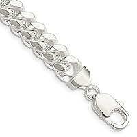 925 Sterling Silver 9mm Polished Domed Curb Chain Ankle Bracelet 10 Inch Jewelry for Women