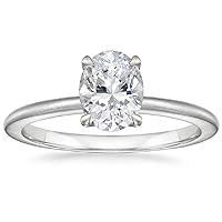 2 CT Oval Cut Colorless Moissanite Engagement Ring, Wedding/Bridal Ring Set, Solitaire Halo Style, Solid Sterling Silver Vintge Antique Anniversary Promise Rings Gift for Her