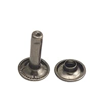 Gun Color Double Cap Leather Rivets Tubular Metal Studs Cap 9mm and Post 15mm Pack of 200 Sets