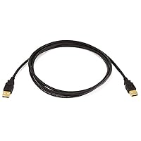 Monoprice USB 2.0 Type-A Male to Type-A Male Cable - Gold Plated, For Data Transfer Hard Drive Enclosures, Printers, Modems, Cameras and More, 28/24AWG, 6 Feet, Black