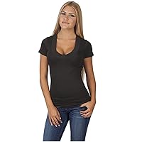 Women's Deep V-Neck Short-Sleeve Shirt