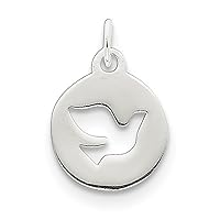 Small Silver Holy Spirit Dove Circle Pendant