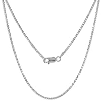 Sterling Silver 1.5mm Spiga Wheat Chain Necklace for Women & Mens Very Thin Nickel Free Italy 16-24 inch