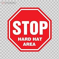 Sticker Stop Hard Hat Area Durable Boat 3 X 3 in.