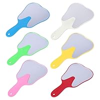 Medical Office Chairside Molar Tooth-Shape Patient Face Mirrors Magnification Function Randomly Color (6PCS)