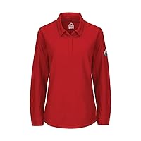 Bulwark iQ Series Women's Long Sleeve Polo with 4-Button Placket 2XL Red
