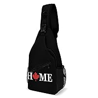 Home Canada Maple Leaf Crossbody Sling Backpack Multipurpose Chest Bag Casual Shoulder Bag Travel Hiking Daypack