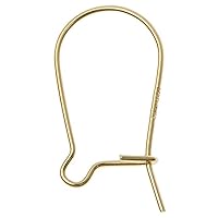 Adabele 50pcs Hypoallergenic Earring Hooks Kidney Earwire Connector 18mm Long Gold Plated Brass for Earrings Jewelry Making CF184-18