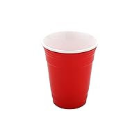 G.E.T. SC-16-R BPA-Free Reusable Plastic Red Party Cup Tumbler Only, 16 Ounce, Red (Set of 12)