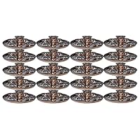Pack of 20 Set Stainless Steel Copper Traditional Dinnerware Set Of Thali Plate, Bowls, Glass And Spoon, Diameter 12-Inch