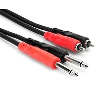 Hosa HOS CPR203 CPR-203 Dual 1/4 inch TS to Dual RCA Stereo Interconnect Cable, 9.8 feet