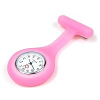 New Silicone Quartz Movement Nurse Brooch Fob Tunic Pocket Watch Pink