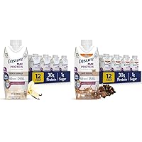 Max Protein Nutrition Shake with 30g Protein, 1g Sugar, High Protein Shake, French Vanilla & Cafe Mocha, Liquid, 11 fl oz (Pack of 12) Bundle