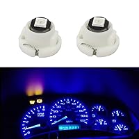 WLJH 10x Blue T3 Neo Wedge 3030 SMD Chipest 8mm Base Car Instrument Cluster Led Bulb Dashboard Gauge HVAC AC Heater Climate Controls Lamps Switch Indication Interior Light Replacement