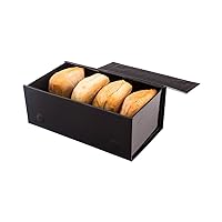 Restaurantware 9 x 6 x 3.5 Inch Magnetic Gift Boxes 10 Sturdy Collapsible Gift Boxes - For Groomsman And Bridesmaid Proposals Built-In Lid Black Paper Luxury Storage Boxes Food Safe Grease-Resistant