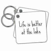 3dRose Key Chains Image of Life Is Better At The Lake Quote (kc-317854-1)